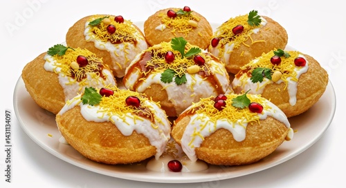 Dahi puri with sweet, tangy, and crunchy layers