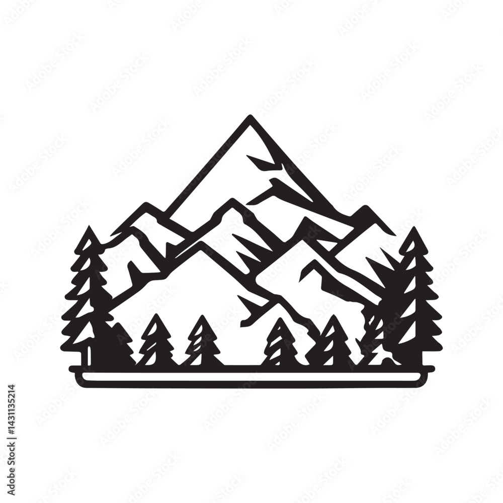 Obraz premium vector illustration of a mountain house