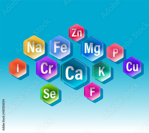 Free Download Set of microelements (minerals) useful for human health - GFXLoad