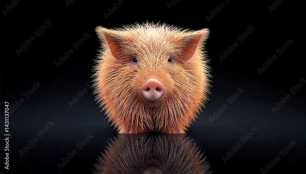 Fototapeta premium Sparschwein schwarzer Hintergrund
