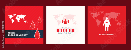 World blood donor day awareness social media post banner design vector file