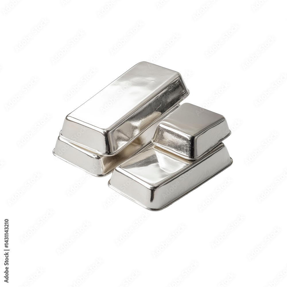 Stack of Shiny Silver Bullions Stack of Shiny Silver Bullions