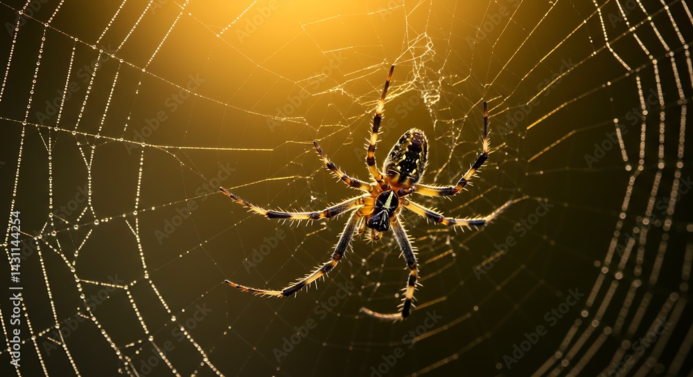 Jewel Spider Macro in Dew-Drenched Web
Ultra-detailed macro of a jewel-toned orb-weaver spider suspended in web with sparkling dew, captured at sunrise, illustrating spider artistry and beauty in wild Jewel Spider Macro in Dew-Drenched Web
Ultra-detailed macro of a jewel-toned orb-weaver spider suspended in web with sparkling dew, captured at sunrise, illustrating spider artistry and beauty in wild