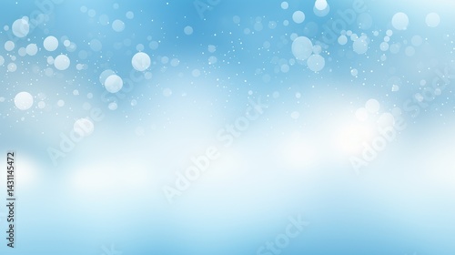 Abstract blurred light blue background with bokeh effect. The background features white clouds and sky. Vector illustration. Soft pastel colors. 