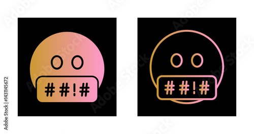 Face with Symbols on Mouth Icon Design