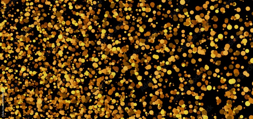 Abstract background of golden confetti on a black background. Perfect for celebration, party, or luxury designs. Abstract background of golden confetti on a black background. Perfect for celebration, party, or luxury designs.