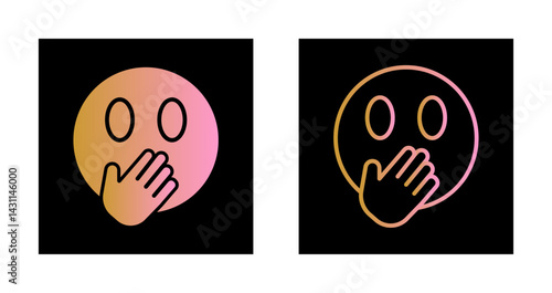 Face with Hand Over Mouth Icon Design