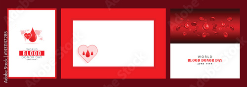 World blood donor day awareness social media post banner and poster design vector file