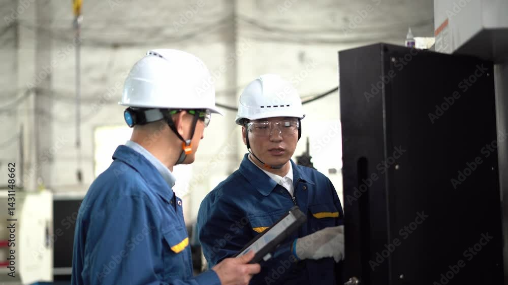 asian engineer working in workshop asian engineer working in workshop