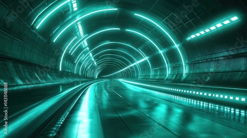 Futuristic Neon Tunnel  A Journey Through Light and Speed