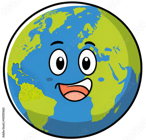 planet earth globe smirking...
