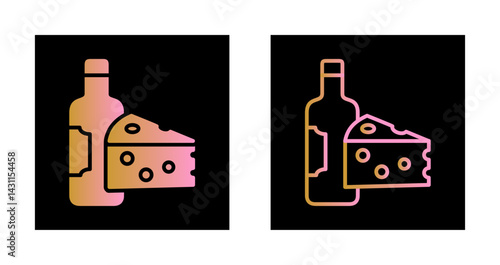 Wine and Cheese Icon Design