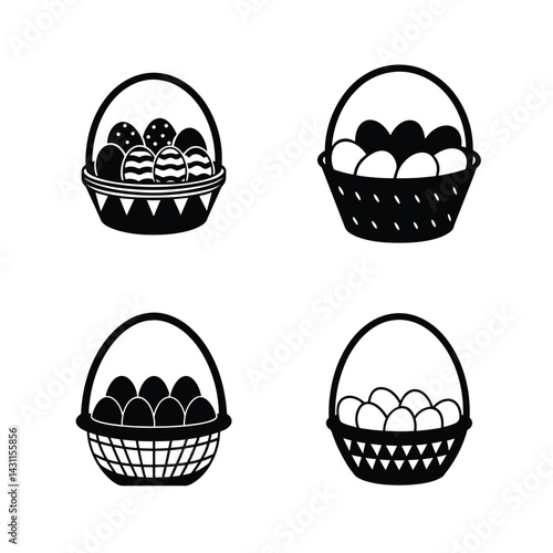 set of easter eggs vector illustration
