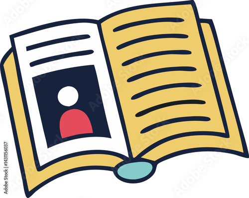 trendy book svg icon