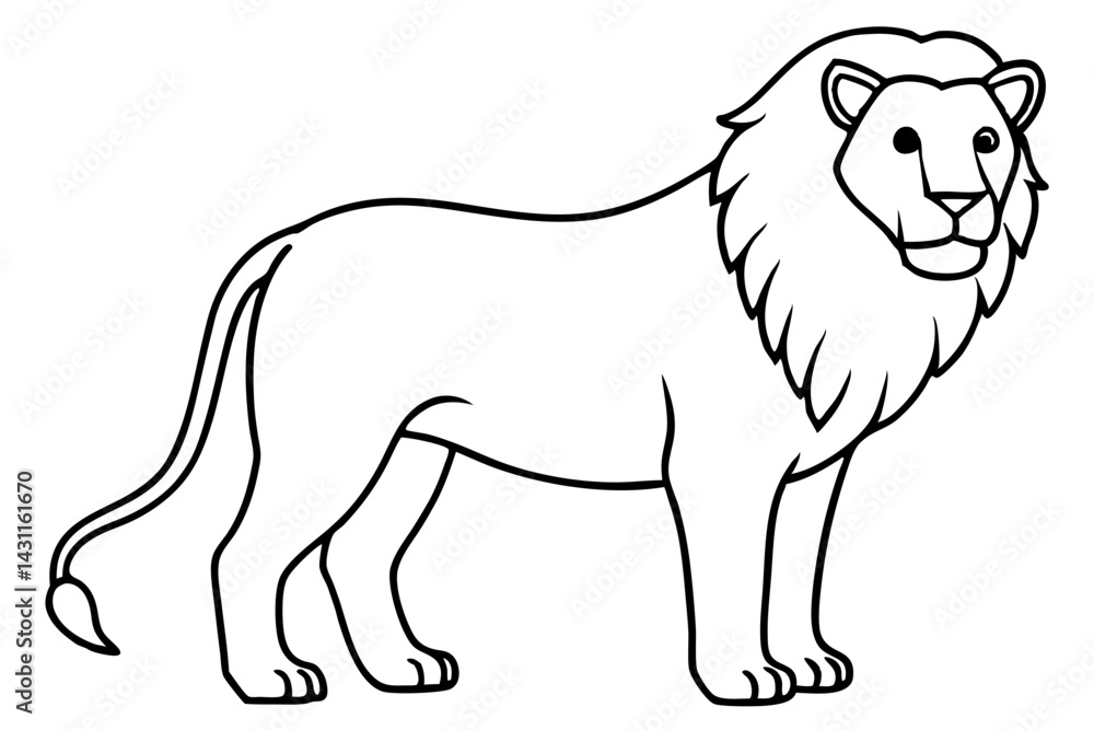 Obraz premium Wild King Line Art