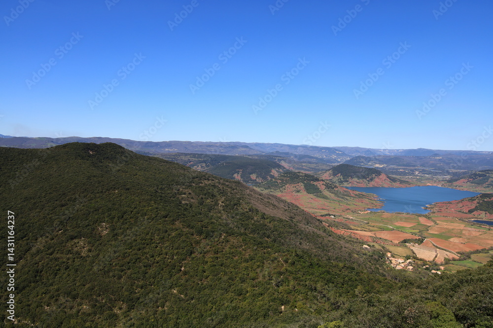 Naklejka premium View on the Lake Salagou located in the center of the Hérault department