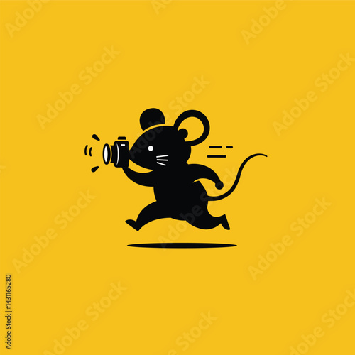 Silhouette Mouse Blowing Horn