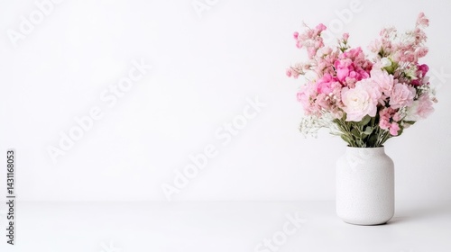 Wallpaper Mural Delicate pink flowers in a vase (1) Torontodigital.ca