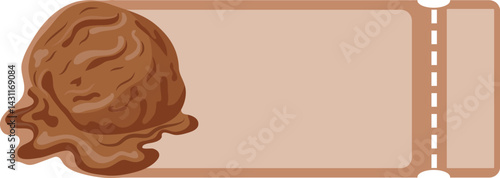 food coupon template with a scoop of chocolate ice cream on the left side