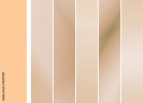 Vector set of abstract organic gray and brown gradient collections