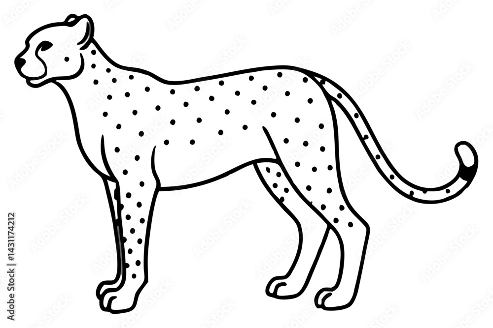 Fototapeta premium Wild Cheetah Stroke Design