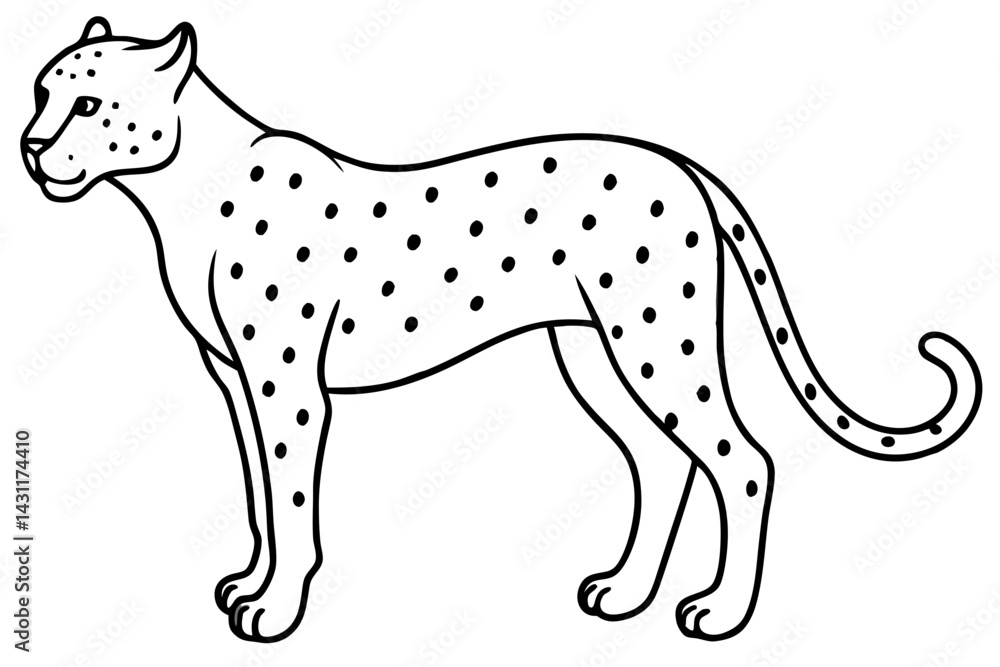 Fototapeta premium Wild Cheetah Stroke Design