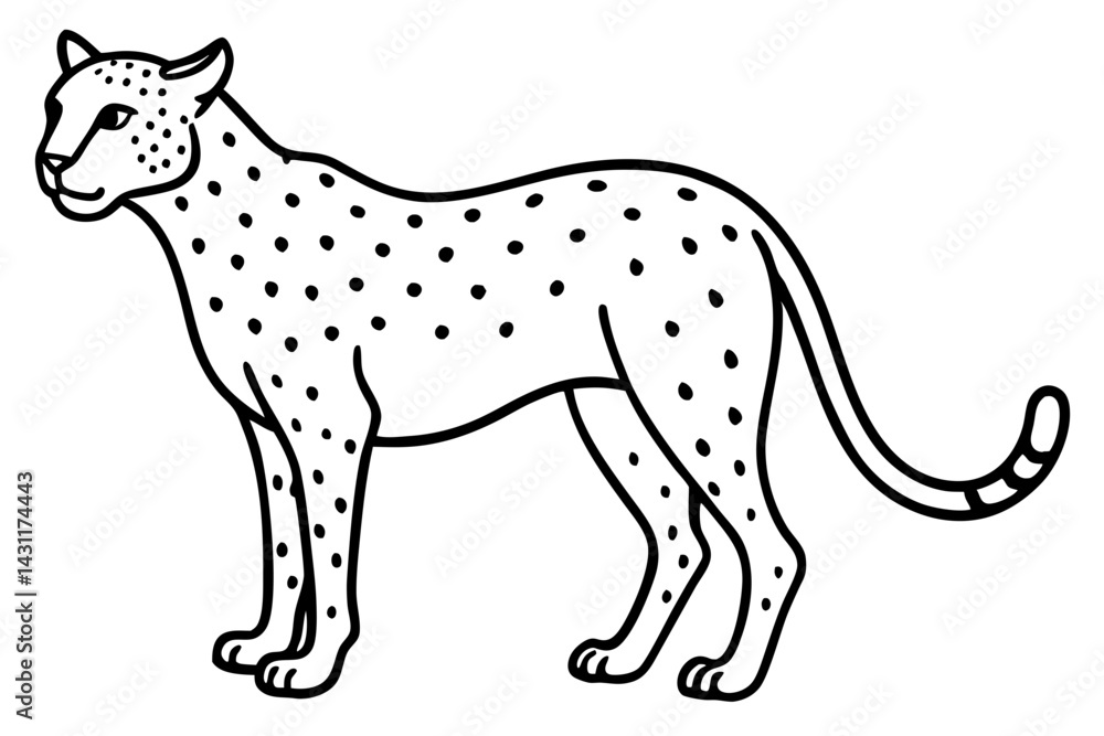 Fototapeta premium Wild Cheetah Stroke Design