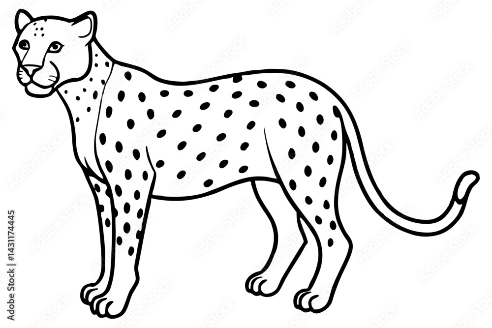 Fototapeta premium Wild Cheetah Stroke Design