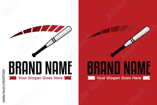 simple modern Baseball Bat swing illustration vector logo design