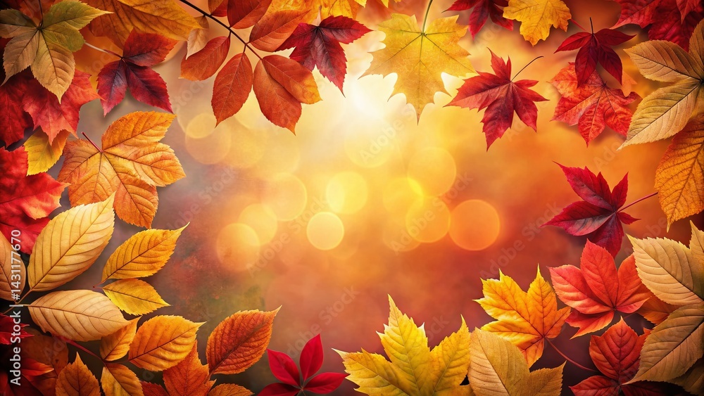 Autumn Leaves Silhouette Border: Blank Canvas for Festive Designs Autumn Leaves Silhouette Border: Blank Canvas for Festive Designs