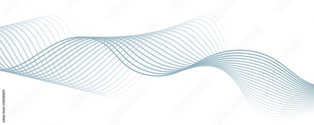 Fototapeta premium Abstract watercolours wave element for design. Digital frequency track equalizer. Stylized line art background. Vector illustration. Wave with lines created using blend tool.