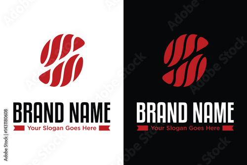 simple modern letter s salmon sushi illustration vector logo design