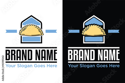 simple modern empanada illustration vector logo design
