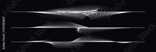 Digital sound equalizer . Audio signal frequency signal . Abstract flow linear fluid wavy shape . Acoustic volume lines .Curved lines pattern . Music sound wave . Vector illustration
