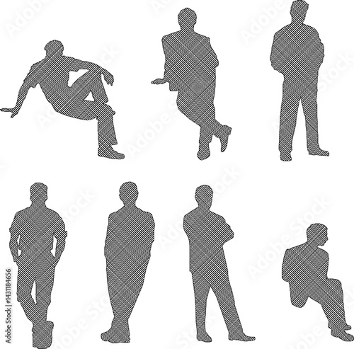 silhouette design vector illustration sketch of people doing activities 