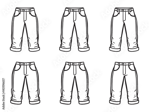 Stirrup pants line art minimalistic design with elegant curves
