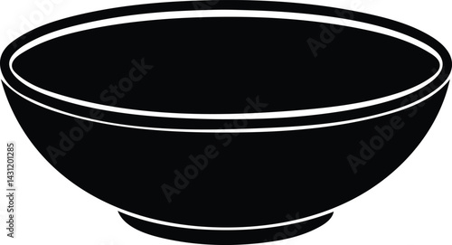 flat soup bowl silhouette vector icon
