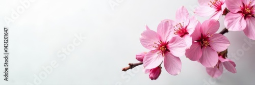 Delicate pink cherry blossoms against a pristine white wall , japan, nature