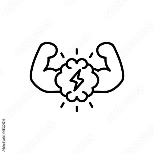 willpower icon with line style isolated on white background, eps file and easy to edit and change color.