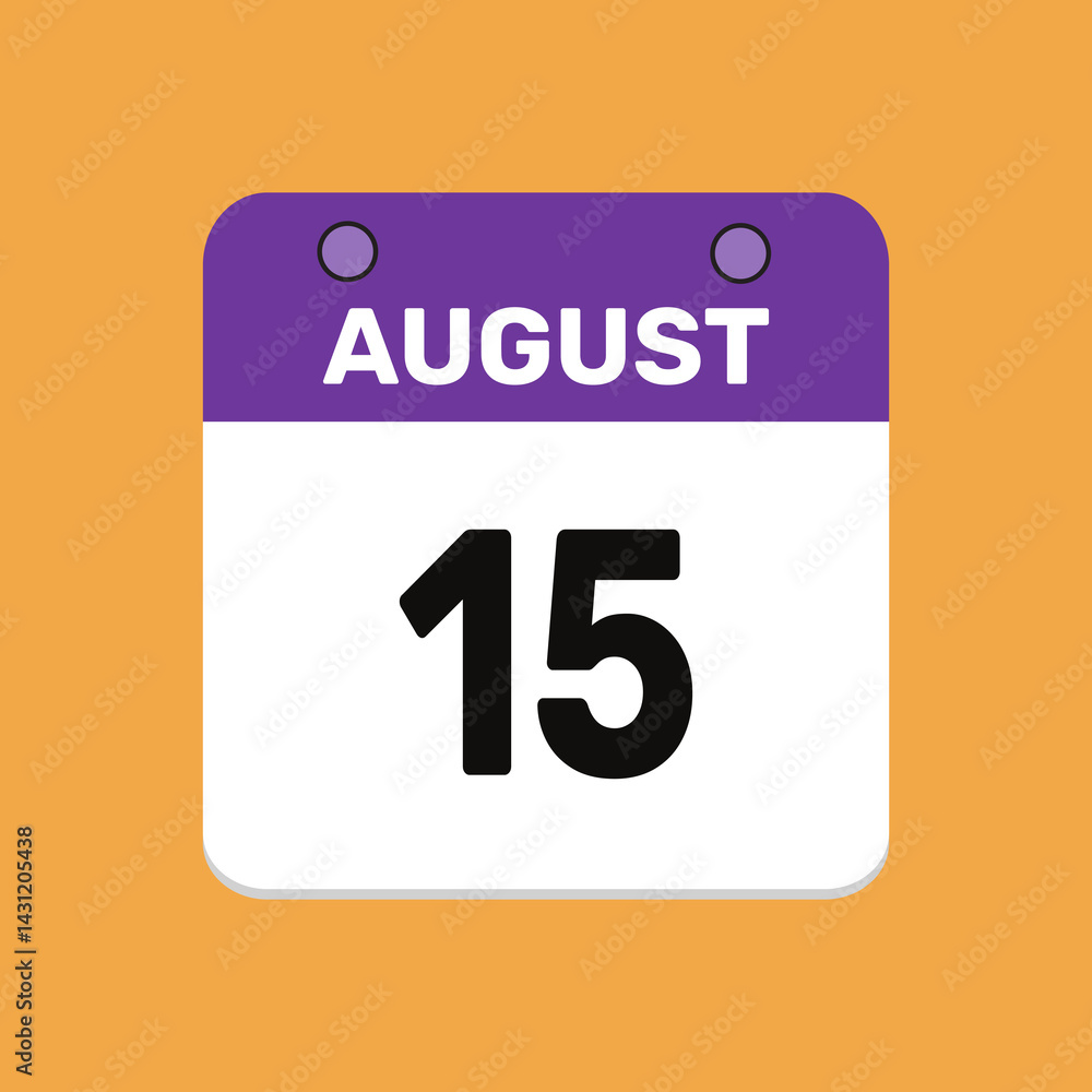 15 august calender icon text page monthly web design. 15 august calender icon text page monthly web design.