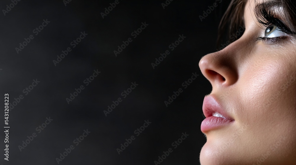 Fototapeta premium Close-up profile view of a beautiful woman