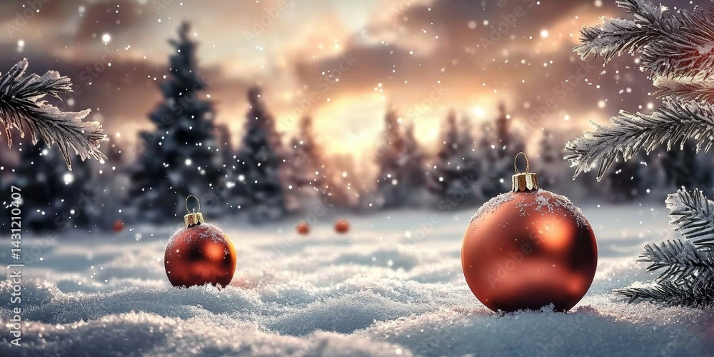 Fototapeta premium Winter Wonderland Featuring Christmas Cheer