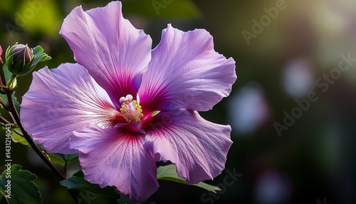 hibiscus sinosyriacus lilac queen a lilac pink springtime summer shrub flower plant commonly known as rose of sharon or rose mallow