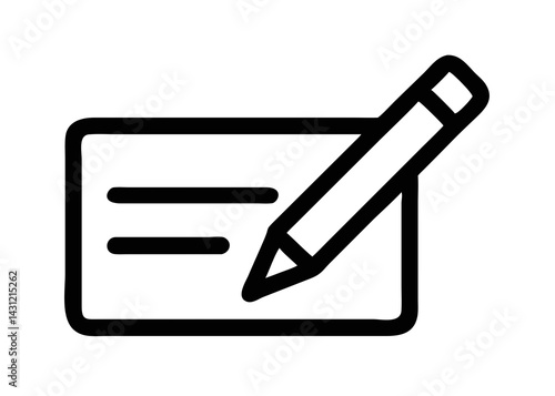 Pencil Icon on Notecard Simple Writing Icon
