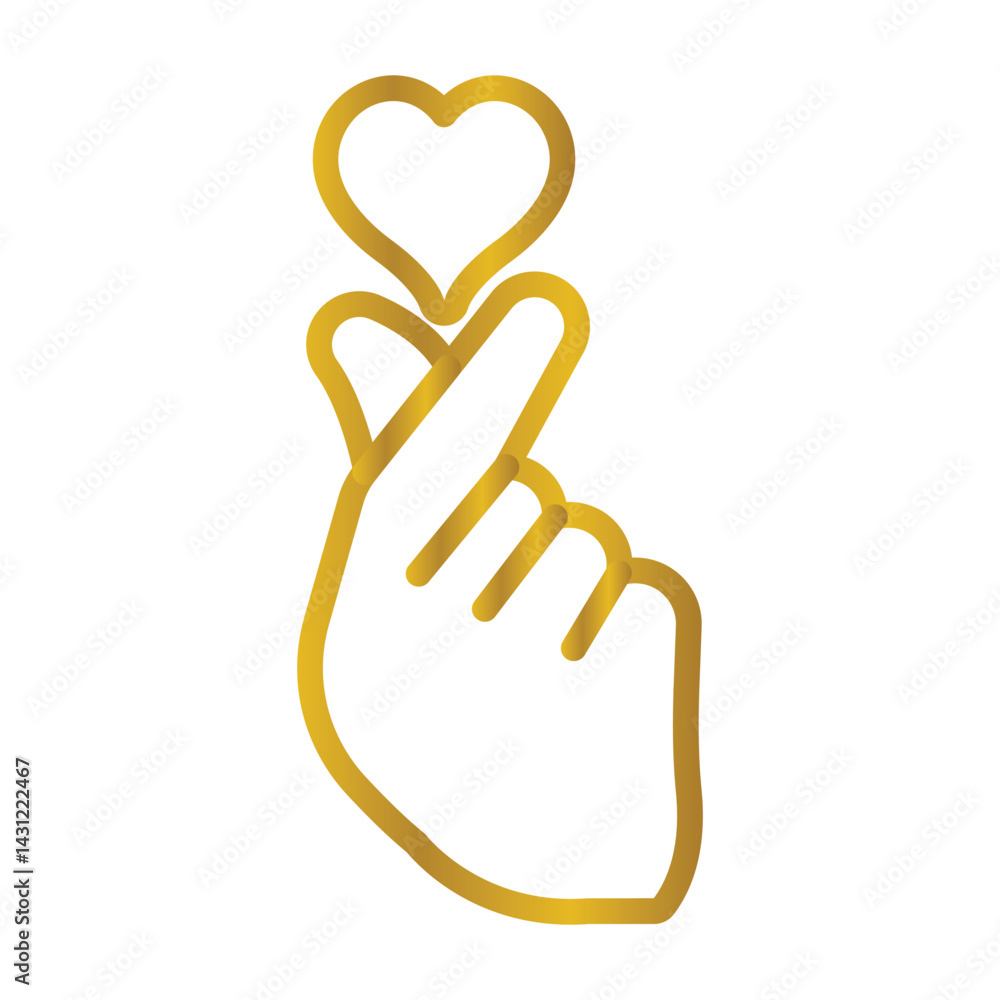 Obraz premium Love Gesture Color gradient illustration vector 