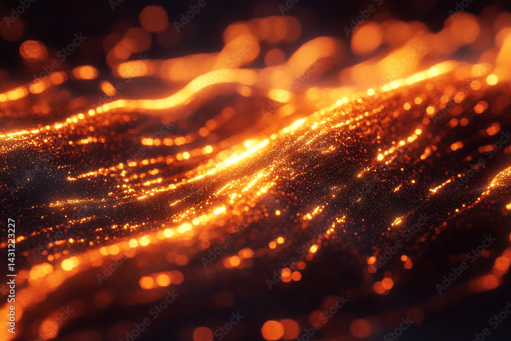 Glowing orange particles wave abstract background dark texture Glowing orange particles wave abstract background dark texture