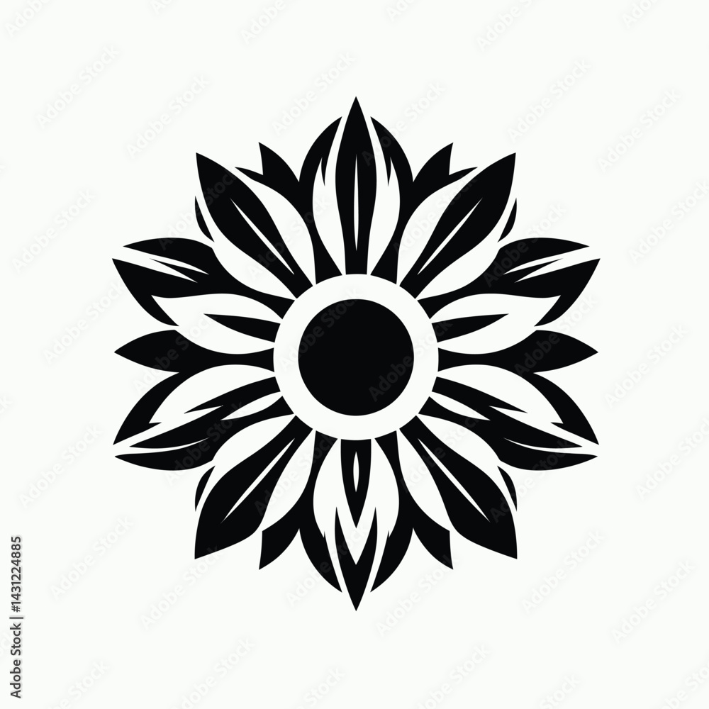 Fototapeta premium A lone flower in full silhouette, evoking peace and introspection.11