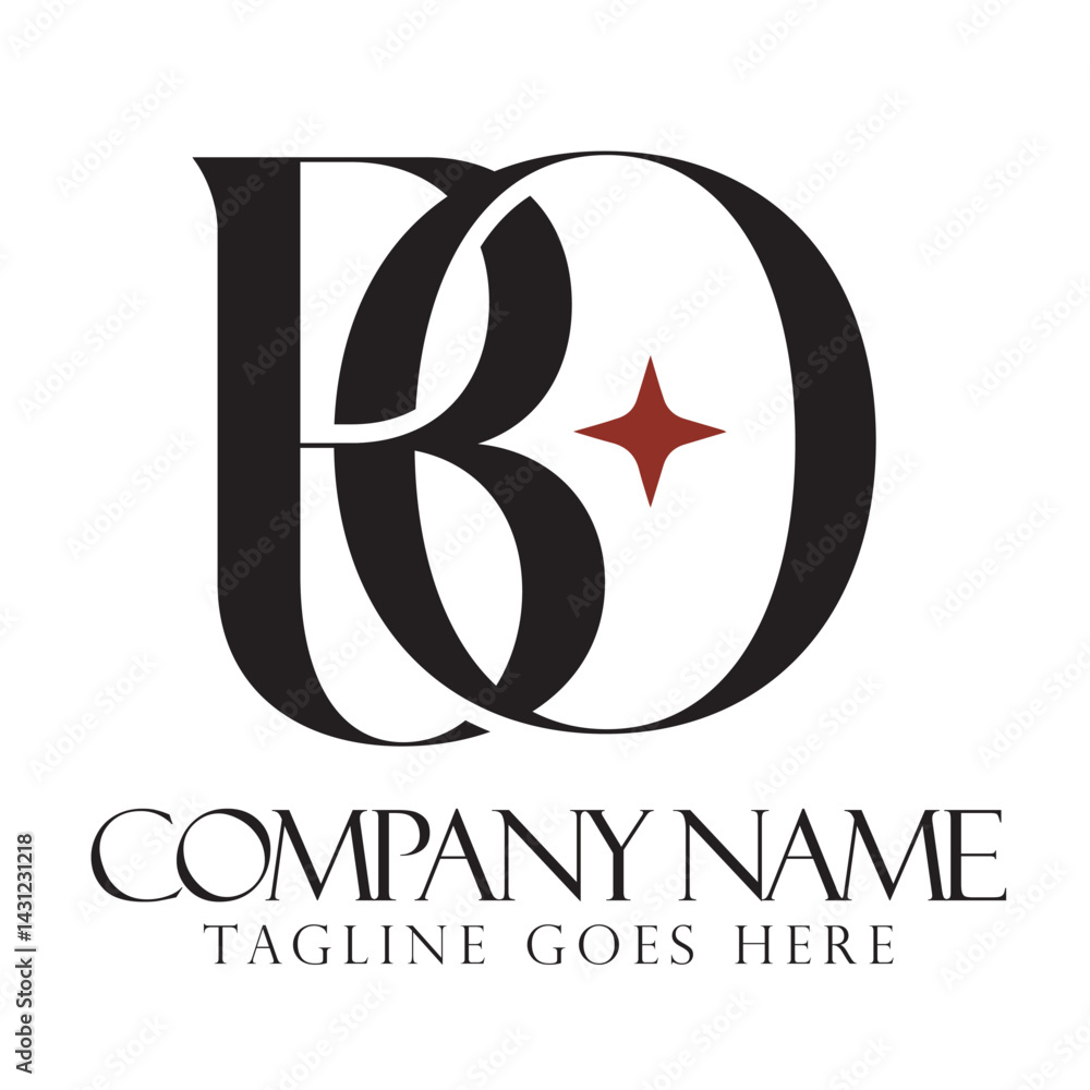 letter BO or OB vector logo design for luxury, fashion, jewelry, boutique, and startup