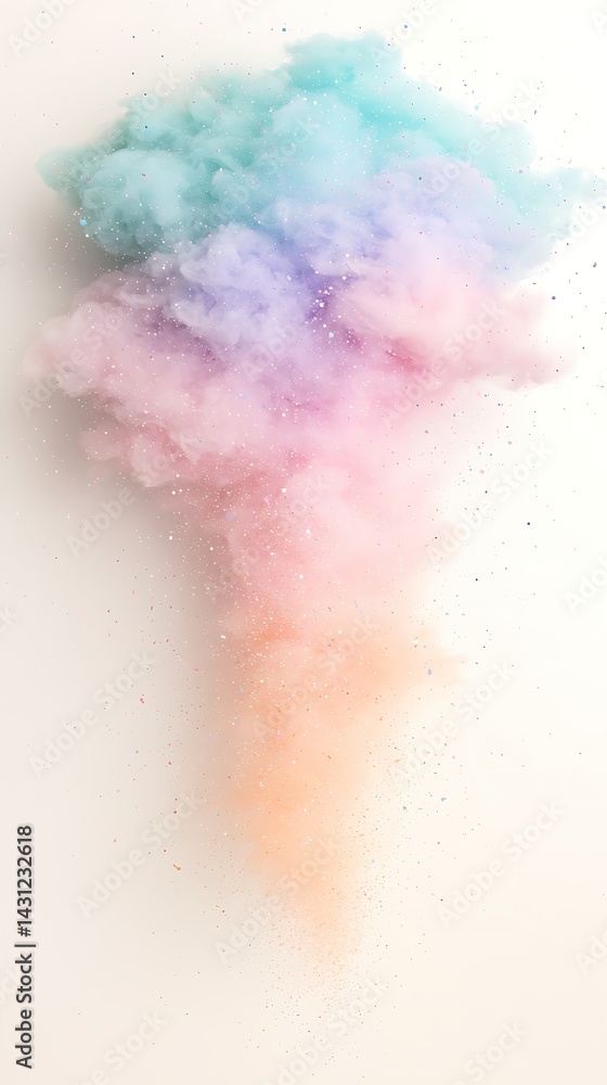 Pastel Rainbow Ink Cloud Explosion with Glitter Pastel Rainbow Ink Cloud Explosion with Glitter