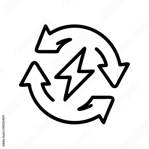 Recycling icon transformation urban environment infographic sustainable energy circular economy